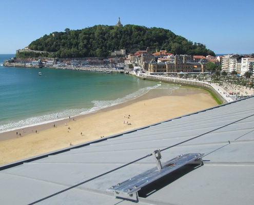 Línea de vida horizontal de Innotech en el Hotel Londres de Donostia-San Sebastián